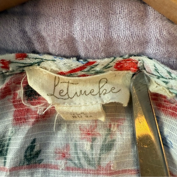 Let Me Be Vibrant Patchwork Blouse with Ruffle Sleeves, 100% Cotton, Size 2 - Picture 10 of 11